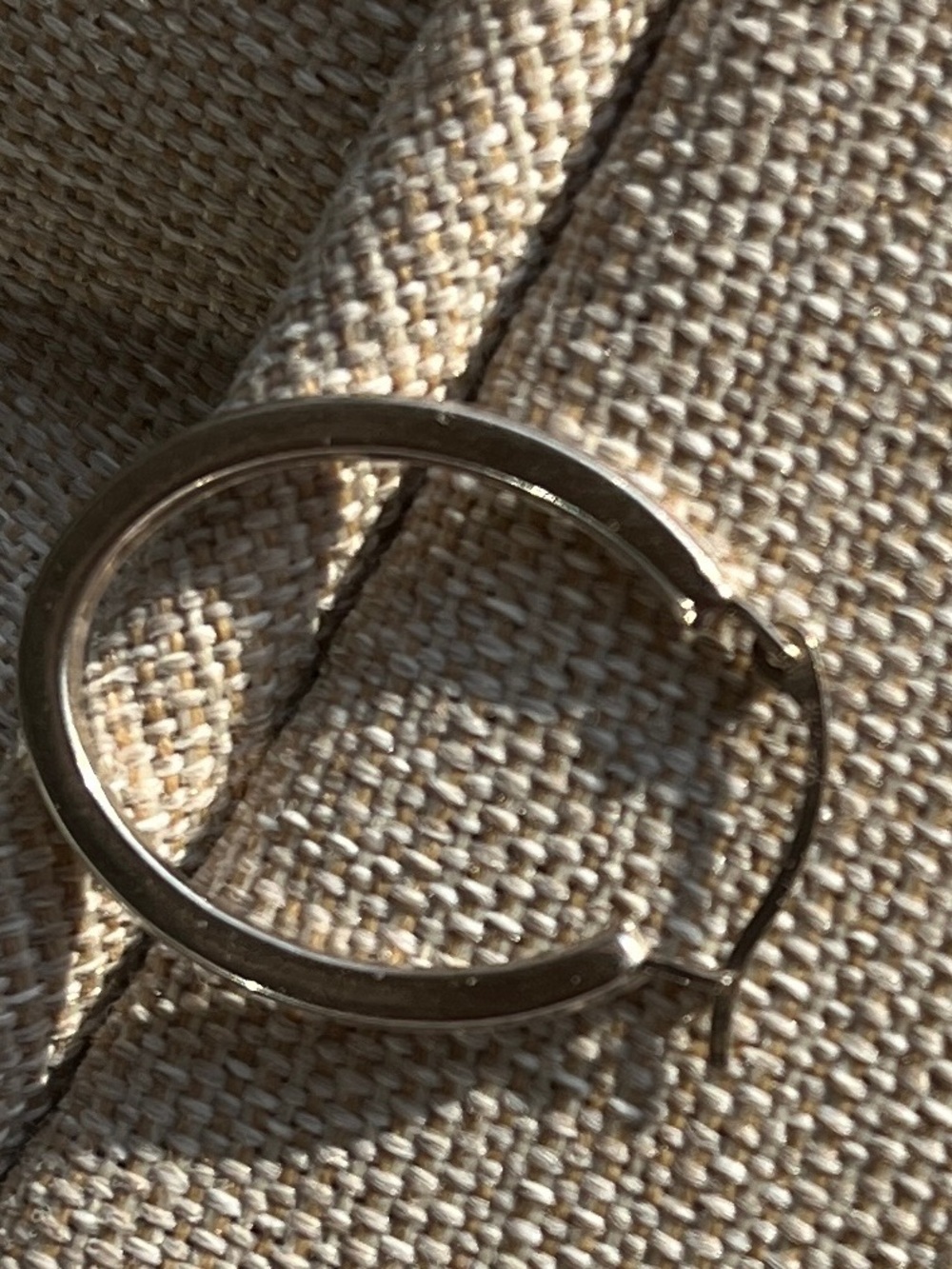 14K white gold oval hoop earrings SIGNED SLC 14K (Salt Lake City Designers) - Picture 5 of 9